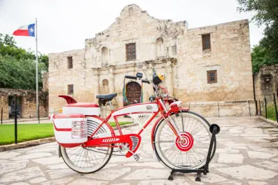 Pee-wee’s bike is at the Alamo, but not where you think