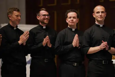 A US diocese defies trends and ordains its largest class of Catholic priests in decades