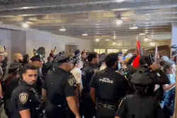 Mob of anti-Israel protestors clash with police after attempting to storm Grand Central Terminal: cops
